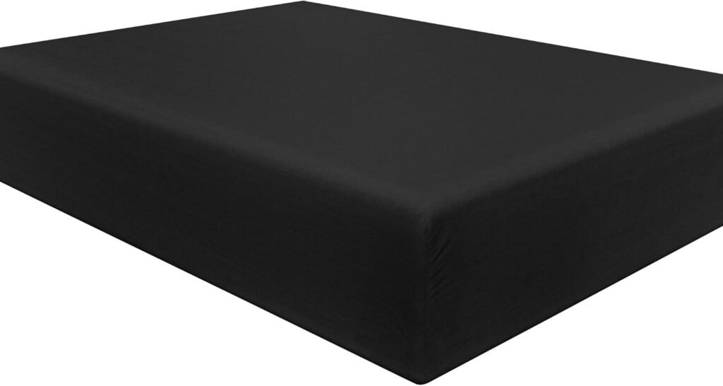 Brushed Microfiber Double Fitted Sheet – 12" Deep, Black