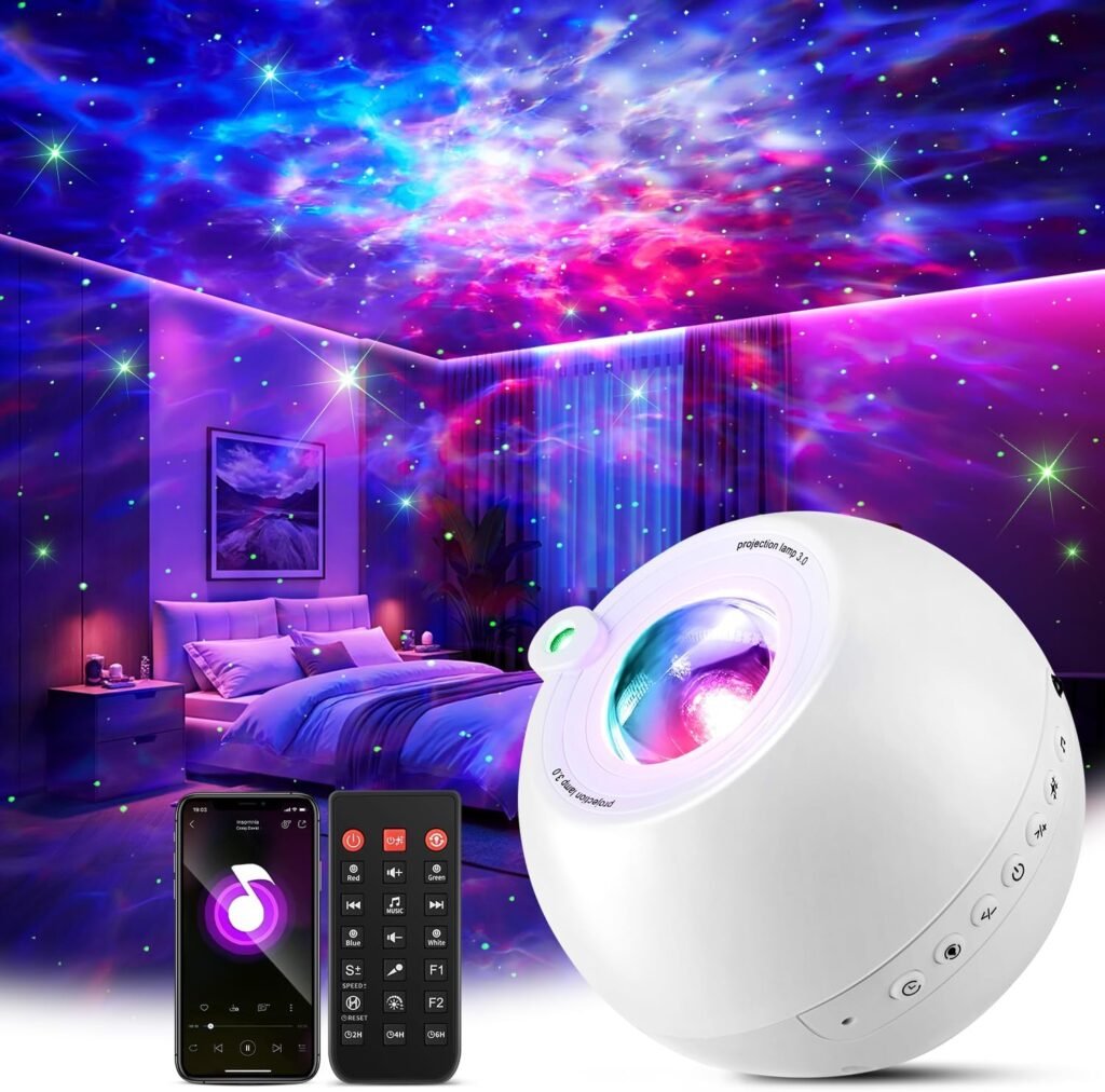 ESPADA Galaxy Projector, 15-Color Starry Sky Projector with White Noise, Ambient Night Light for Girls, Women & Boys, Birthday Gift
