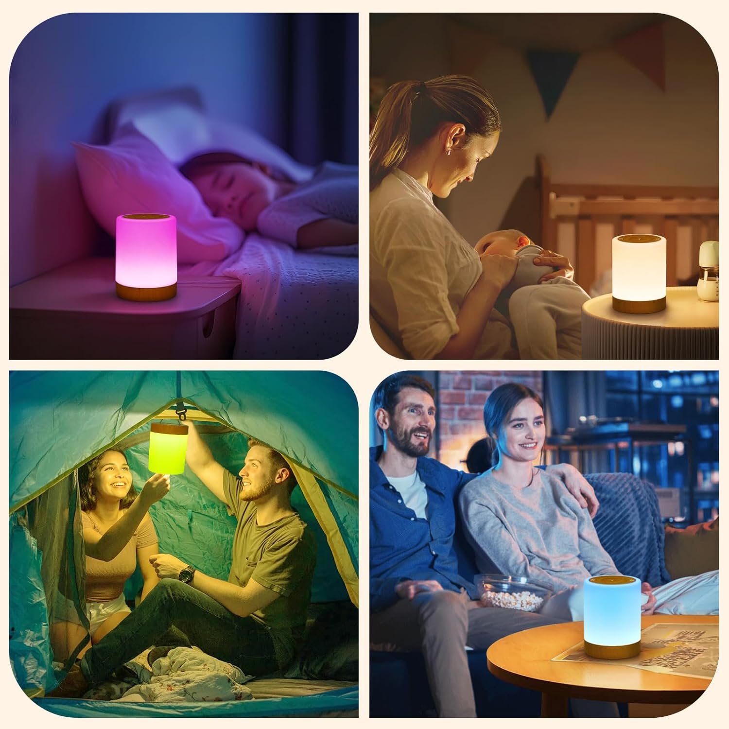 ESPADA LED Night Light, Touch Bedside Lamp with 256 RGB Colors, Timer & Memory Function, Dimmable Ambient Table Lamp - Image 6