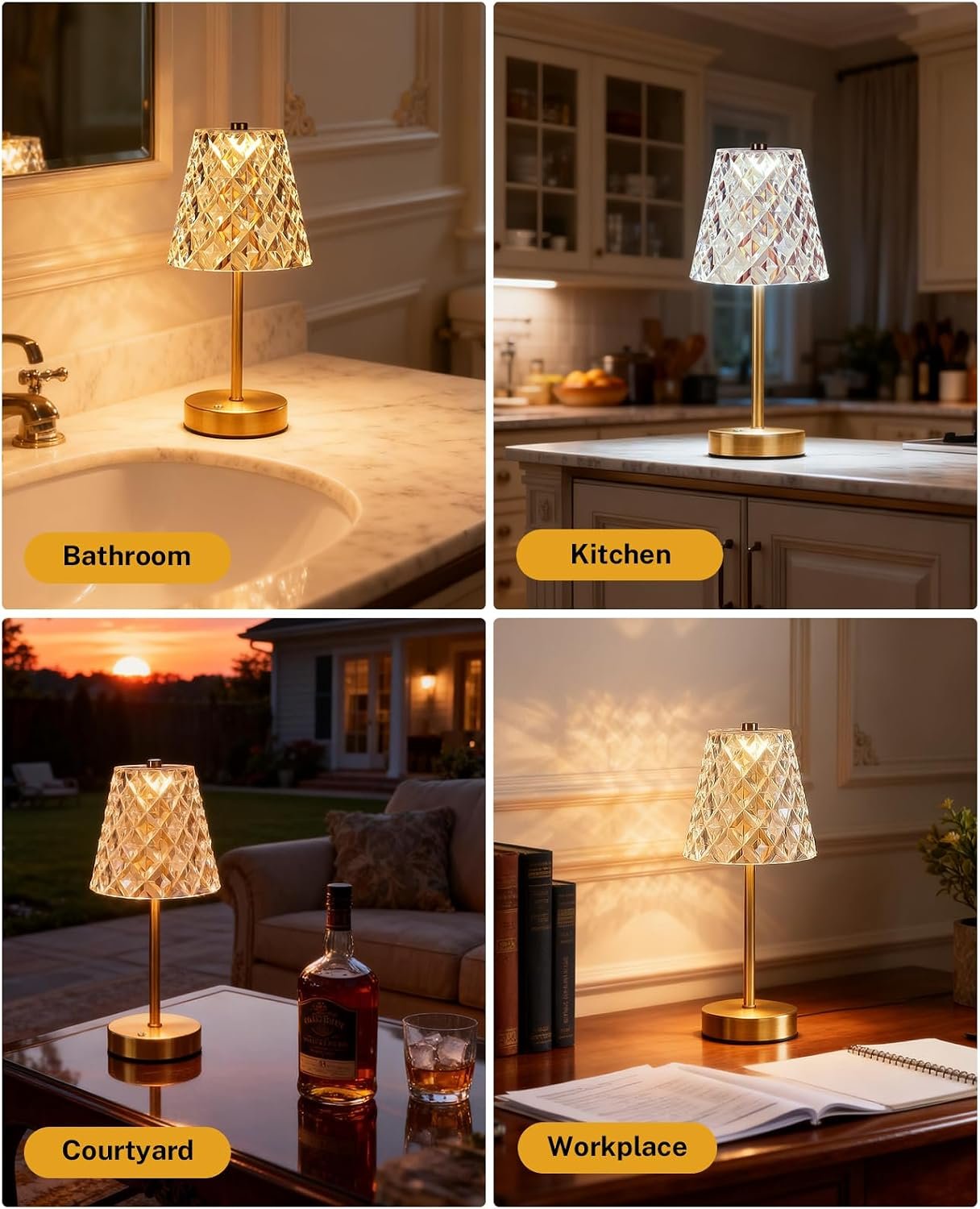 ESPADA Rechargeable Table Lamp, 5200mAh Cordless LED Lamp with 3 Color Modes, Stepless Dimming & Touch Control, Portable Bedside Lamp for Bedroom & Living Room - Image 9