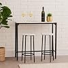 Espada Cancun Bar Table and Stools Set, 3-Piece White Marble Kitchen Breakfast Table with 2 Chairs, Space-Saving Dining Counter Set for Small Spaces - Image 4