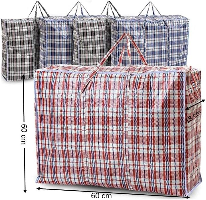 Espada Jumbo Laundry Storage Bags 5 Pack, Extra Large Reusable Zipped Storage Bags, 60 x 60 cm Heavy Duty Clothes Organiser Bags - Image 2