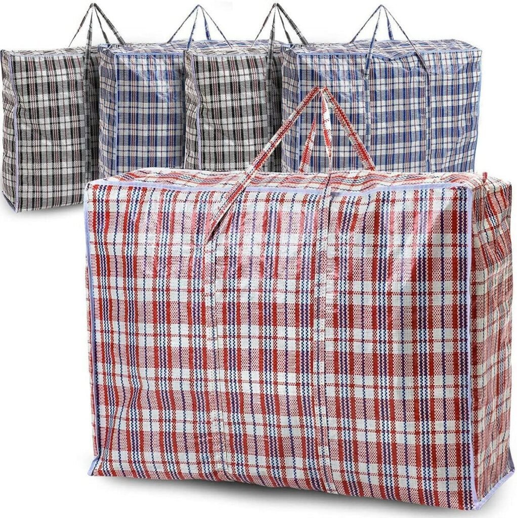 Espada Jumbo Laundry Storage Bags 5 Pack, Extra Large Reusable Zipped Storage Bags, 60 x 60 cm Heavy Duty Clothes Organiser Bags