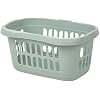 Espada Plastic Laundry Basket, Large Washing Clothes and Linen Storage Bin, Durable Clothes Hamper and Home Organisation Basket, Silver Sage