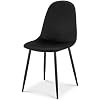 Espada Ron Velvet Dining Chair, Black Upholstered Kitchen Chair with Metal Legs, Padded Modern Accent Chair for Dining Room, Bedroom, Dressing Table & Vanity