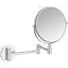 **Espada Wall Mount Dressing Table Mirror, Round Vanity Mirror with 1X/5X Magnification, Chrome Finish, 15.2 Inch**